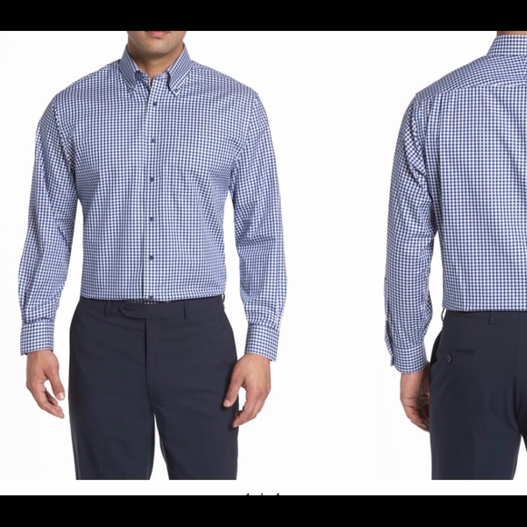 Men’s long sleeve checkered button down shirt - Picture 5 of 6